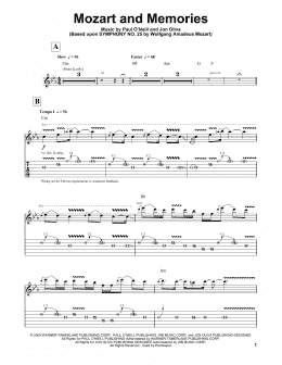 page one of Mozart and Memories (Guitar Tab (Single Guitar))