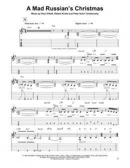page one of A Mad Russian's Christmas (Guitar Tab (Single Guitar))