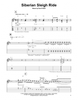 page one of Siberian Sleigh Ride (Guitar Tab (Single Guitar))