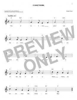 page one of O Sanctissima (Lead Sheet / Fake Book)