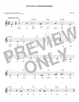 page one of The Star Of Christmas Morning (Lead Sheet / Fake Book)