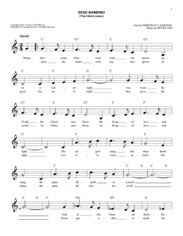 page one of Gesu Bambino (The Infant Jesus) (Easy Lead Sheet / Fake Book)