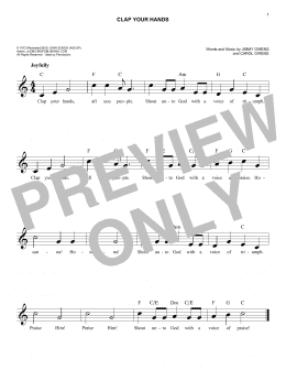 page one of Clap Your Hands (Easy Lead Sheet / Fake Book)