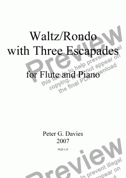 page one of Waltz/Rondo with Three Escapades for Flute and Piano