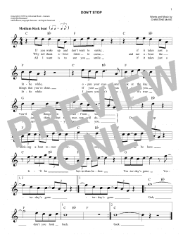 page one of Don't Stop (Easy Lead Sheet / Fake Book)