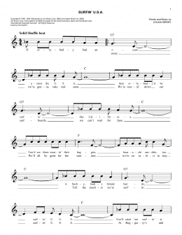 page one of Surfin' U.S.A. (Easy Lead Sheet / Fake Book)
