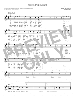 page one of Willie And The Hand Jive (Easy Lead Sheet / Fake Book)