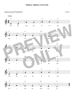 page one of Twinkle, Twinkle Little Star (Easy Lead Sheet / Fake Book)