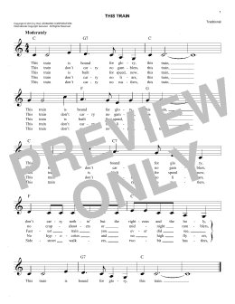 page one of This Train (Lead Sheet / Fake Book)