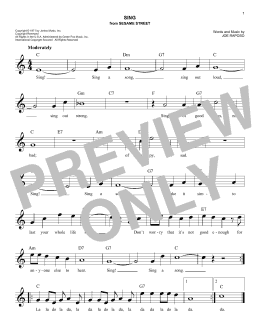 page one of Sing (Lead Sheet / Fake Book)