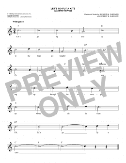 page one of Let's Go Fly A Kite (from Mary Poppins) (Lead Sheet / Fake Book)