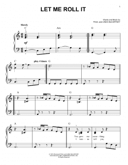 page one of Let Me Roll It (Easy Piano)