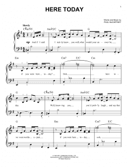 page one of Here Today (Easy Piano)