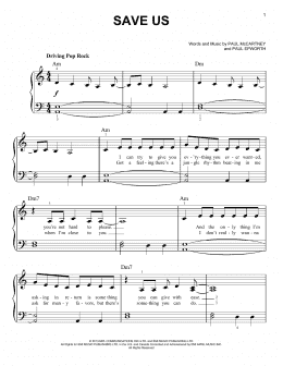 page one of Save Us (Easy Piano)