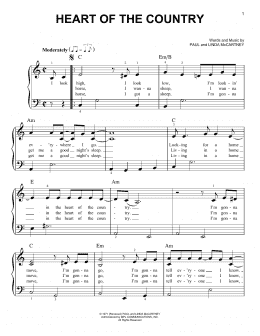 page one of Heart Of The Country (Easy Piano)