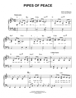 page one of Pipes Of Peace (Easy Piano)