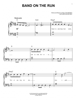 page one of Band On The Run (Easy Piano)