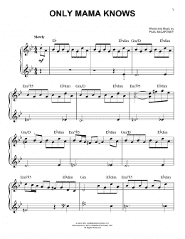 page one of Only Mama Knows (Easy Piano)