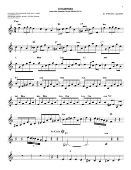 page one of Gitanerias (Easy Lead Sheet / Fake Book)