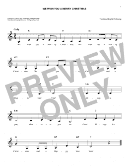 page one of We Wish You A Merry Christmas (Easy Lead Sheet / Fake Book)