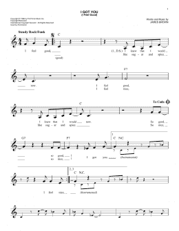 page one of I Got You (I Feel Good) (Lead Sheet / Fake Book)