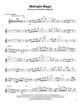 page one of Midnight Magic (Tenor Sax Transcription)