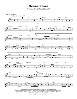 page one of Ocean Breeze (Soprano Sax Transcription)