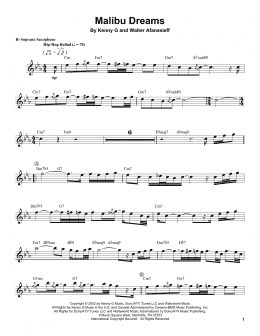 page one of Malibu Dreams (Soprano Sax Transcription)