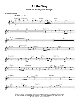page one of All The Way (Soprano Sax Transcription)