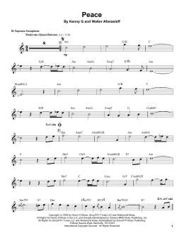 page one of Peace (Soprano Sax Transcription)