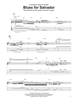 page one of Blues For Salvador (Guitar Tab)