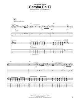 page one of Samba Pa Ti (Guitar Tab)