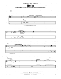page one of Bella (Guitar Tab)