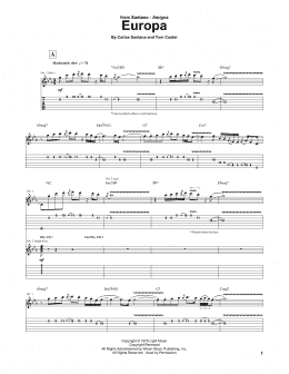page one of Europa (Guitar Tab)