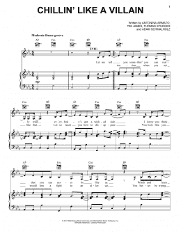 page one of Chillin' Like a Villain (from Disney's Descendants 2) (Piano, Vocal & Guitar Chords (Right-Hand Melody))