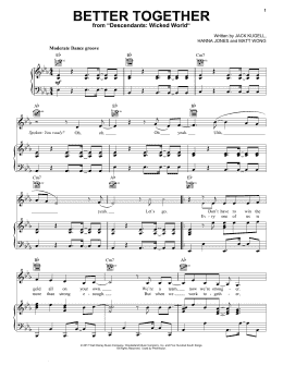 page one of Better Together (from Disney's Descendants 2) (Piano, Vocal & Guitar Chords (Right-Hand Melody))