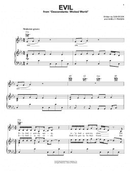 page one of Evil (from Disney's Descendants 2) (Piano, Vocal & Guitar Chords (Right-Hand Melody))