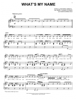 page one of What's My Name (from Disney's Descendants 2) (Piano, Vocal & Guitar Chords (Right-Hand Melody))