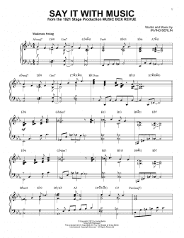 page one of Say It With Music [Jazz version] (Piano Solo)