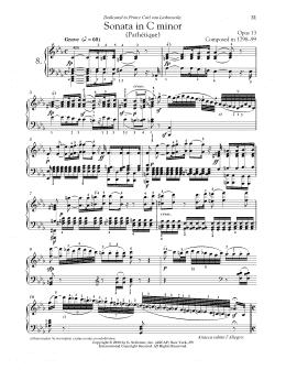 page one of Piano Sonata No. 8 In C Minor, Op. 13 "Pathetique" (Piano Solo)
