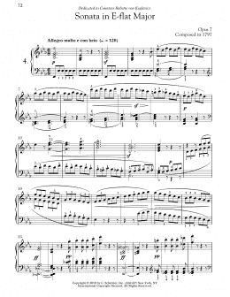 page one of Piano Sonata No. 4 In E-flat Major, Op. 7 (Piano Solo)
