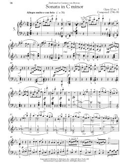 page one of Piano Sonata No. 5 In C Minor, Op. 10, No. 1 (Piano Solo)