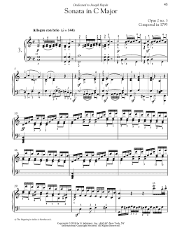 page one of Piano Sonata No. 3 In C Major, Op. 2, No. 3 (Piano Solo)