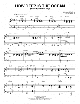 page one of How Deep Is The Ocean (How High Is The Sky) [Jazz version] (Piano Solo)