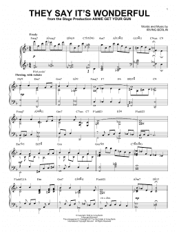 page one of They Say It's Wonderful [Jazz version] (Piano Solo)