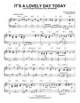 page one of It's A Lovely Day Today [Jazz version] (Piano Solo)