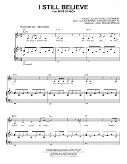 page one of I Still Believe (Piano & Vocal)