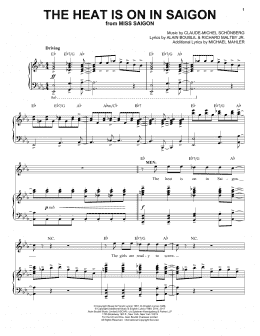page one of The Heat Is On In Saigon (Piano & Vocal)