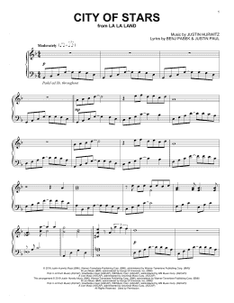 page one of City Of Stars (from La La Land) (Piano Solo)