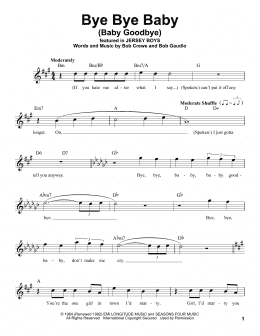page one of Bye Bye Baby (Baby Goodbye) (Pro Vocal)
